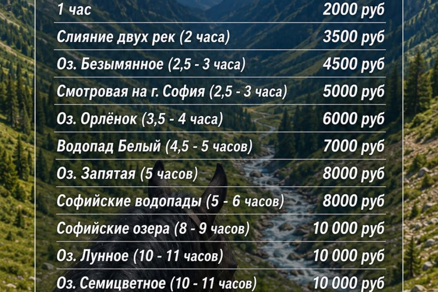 Конная прогулка к Безымянному озеру
