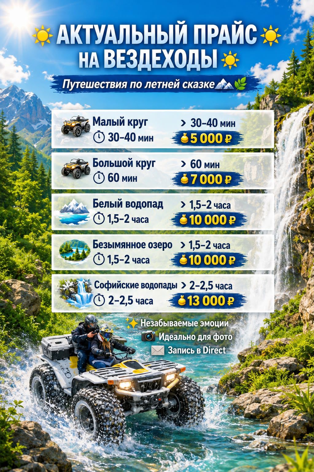 Сколько стоит квадроцикл в Пятигорске?