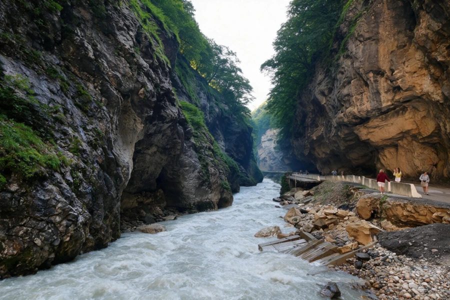 Черекская теснина — дорога в отвесной скале, экскурсия из Минеральных Вод